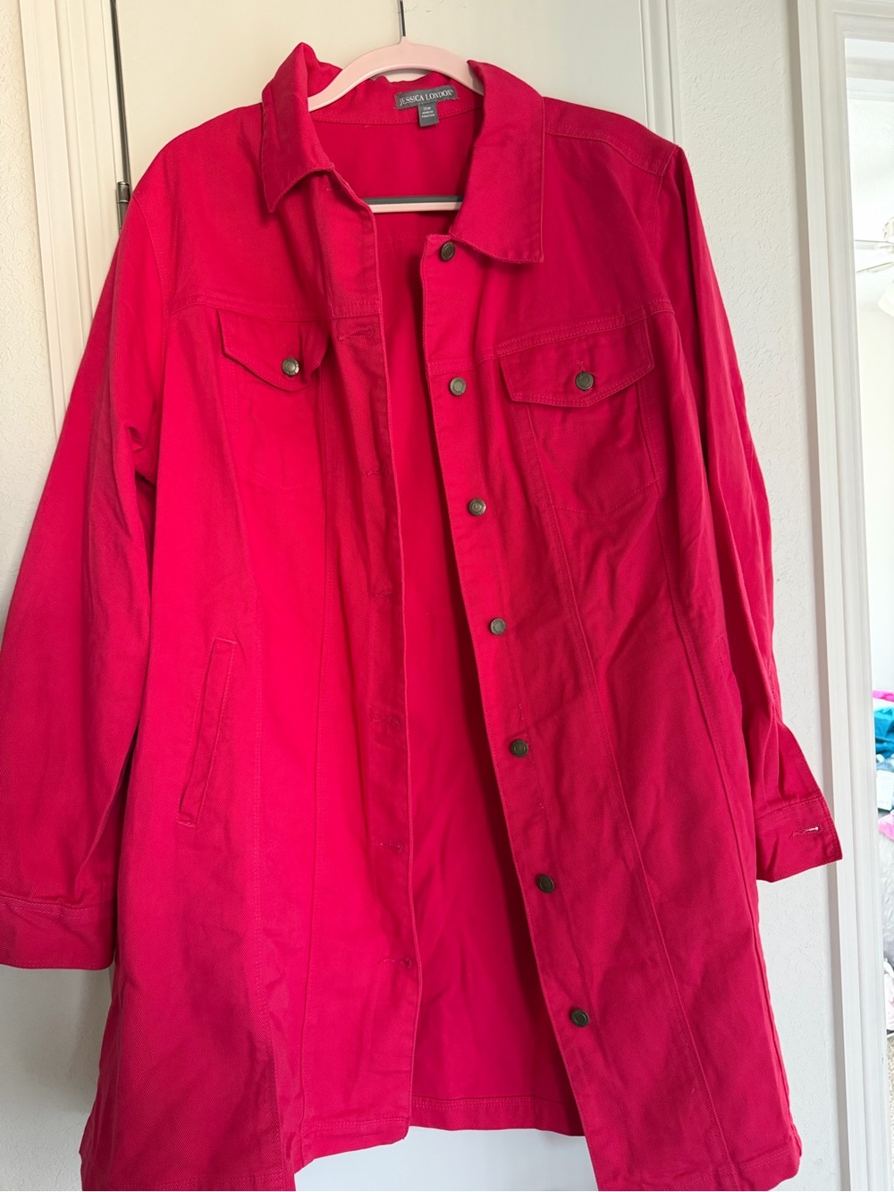 Jessica London Women's Pink Longline Jacket